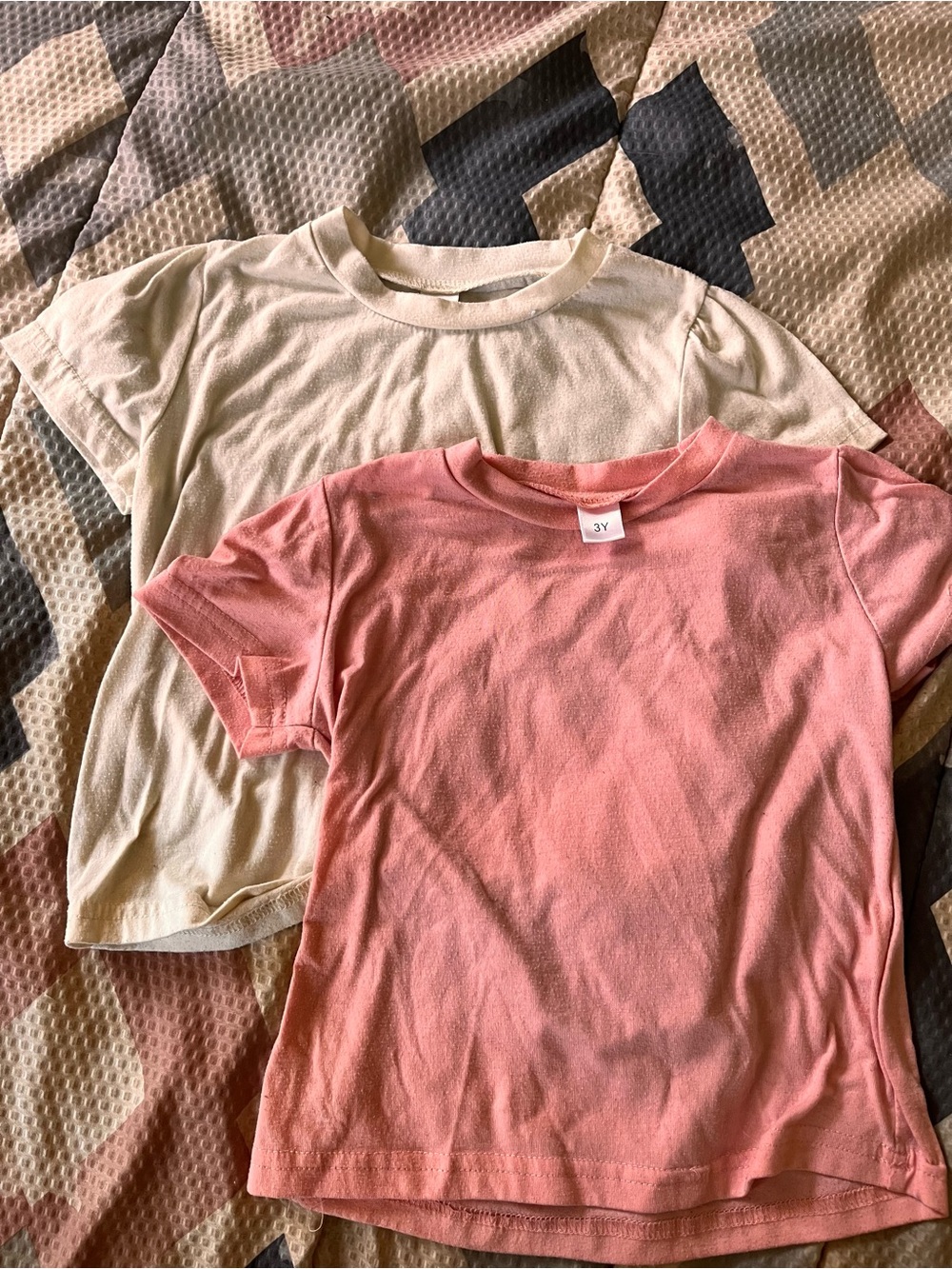 Everyday Short Sleeve Kids Tee - Pink & White